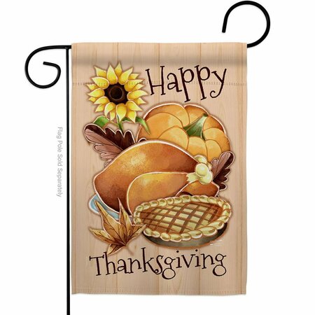 PATIO TRASERO 13 x 18.5 in. Happy Thanksgiving Feast Garden Flag with Fall Double-Sided Decorative Vertical Flags PA3888816